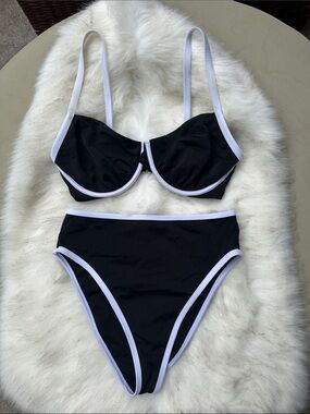 Shade & Shore Black and White High-Waist Bikini from Target